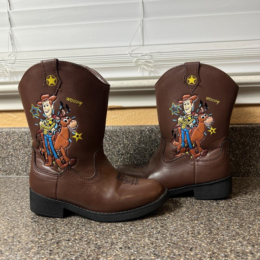 Disney Toy Story Woody Cowboy Boot Little Kid Toddler 10 Brown Western Synthetic